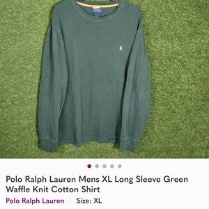Polo Ralph Lauren Green Long Sleeve Shirt